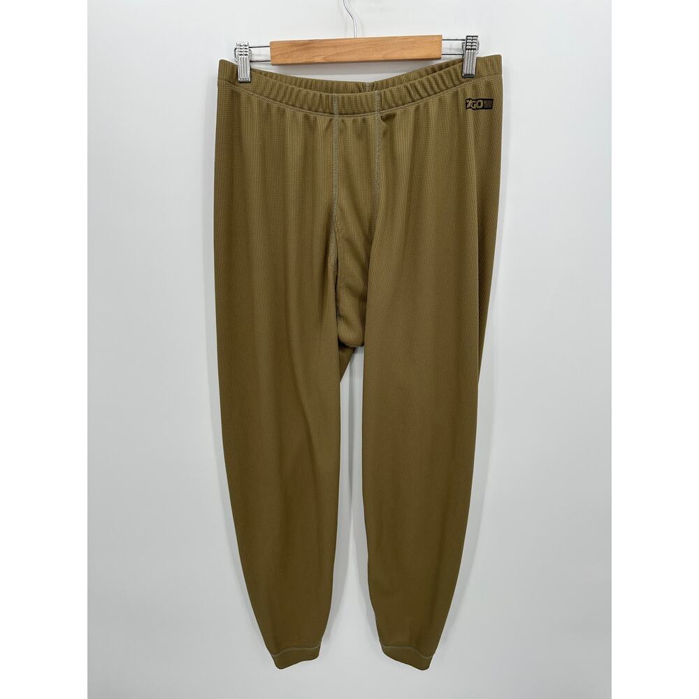 XGO First Layer Long‎ Johns Thermal Pants Men Large Brown Green Stretch Waist